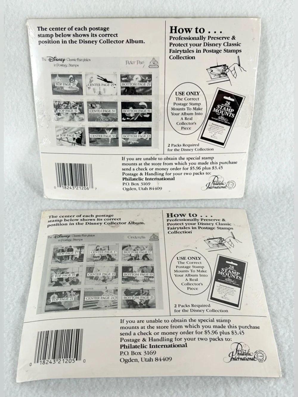 Disney fairytale stamps set of five sheets